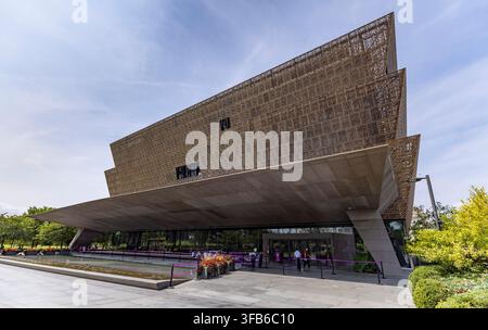 Esterno, Museo nazionale di storia e cultura afroamericana, Washington DC, USA Foto Stock