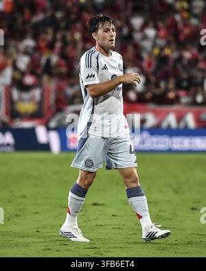Harrison, Stati Uniti. 22 agosto 2026. Sam Williams (Chicago Fire FC) durante la partita di Major League Soccer tra Red Bull New York e Chicago Fire FC allo Sports Illustrated Stadium il 22 agosto 2026 a Harrison, NJ, Stati Uniti. Credit: SPP Sport Press Photo. /Alamy Live News Foto Stock