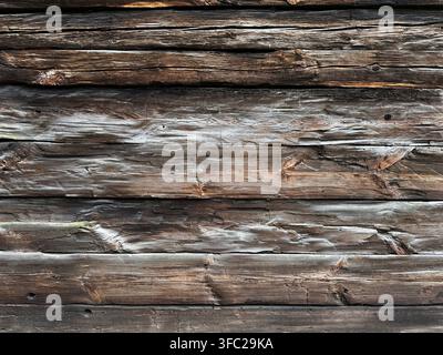 Texture di legno consumato da una vecchia casa di legno Foto Stock
