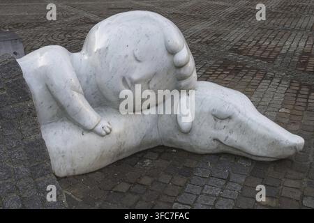 Belgio? Anversa, statua di Nello e Patrasche Foto Stock