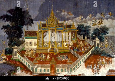Palazzo reale, Phnom Penh, Cambogia, settembre 1988. Foto Stock