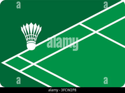 Vettore logo moderno a forma di volano per lo sport del badminton e il branding dei tornei Illustrazione Vettoriale