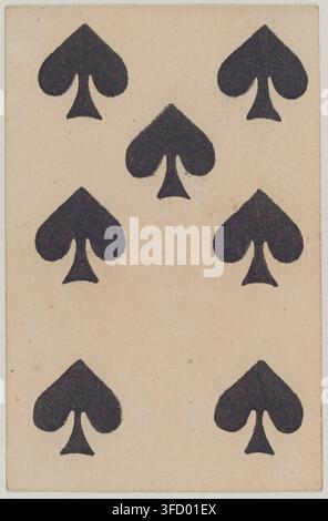 Un'incisione del 1816 tratta dalla serie "Jeu de cartes au portrait officiel français à une tête de 1816" di Gatteaux, raffigurante otto simboli di picche. Foto Stock