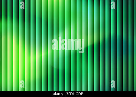 Sfondo verde astratto con strisce verticali e gradienti di luce morbidi Illustrazione Vettoriale