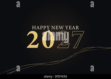 Buon anno 2027 Un anno di nuove speranze e sogni Illustrazione Vettoriale