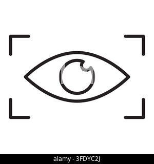 Grafica vettoriale icona minima di messa a fuoco scan della vista oculare. eps 10. Illustrazione Vettoriale