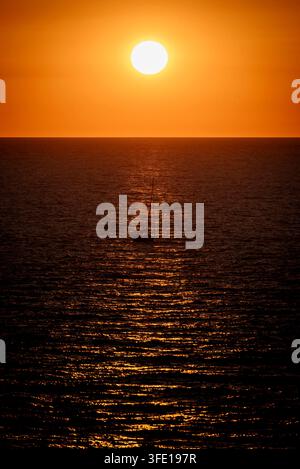 Tramonto sul mar Tirreno. Foto Stock