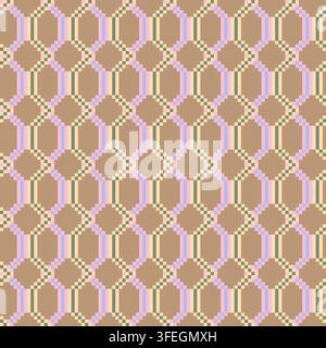 Disegno geometrico a losanghe in pastello a maglia, motivo senza cuciture per tessuti di moda e per la casa, grafica, maglieria e sfondi Illustrazione Vettoriale