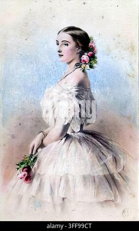 Franz Xaver Winterhalter – Granduchessa di Russia Olga Feodorovna, 1856. Nobile donna splendidamente vestita con un abito raffinato | ArchiVerse Foto Stock