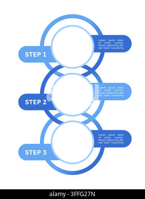 Modello di infografica vuoto per processo verticale Illustrazione Vettoriale