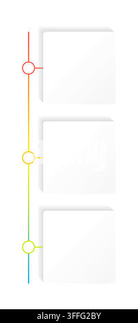 Modello di infografica vuoto per linea temporale con gradiente di colore verticale Illustrazione Vettoriale