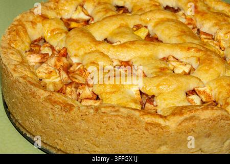 Torta di mele fatta in casa cotta al forno con cannella Foto Stock