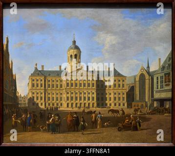 Il Municipio su Dam Square ad Amsterdam, 1693, Gerrit Adriaensz Berckheyde (1638-1698), Rijksmuseum, Amsterdam, Paesi Bassi Foto Stock