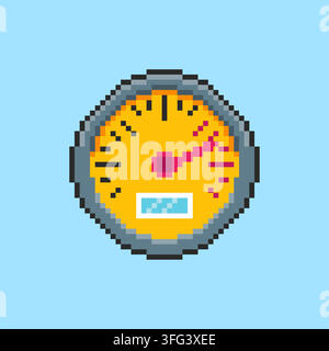 Progettazione di asset di gioco per indicatore di velocità in pixel art Illustrazione Vettoriale