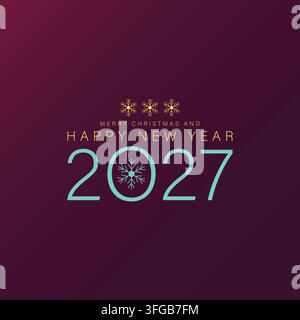 Auguri festivi Buon Natale e Buon Anno 2027 Illustrazione Vettoriale