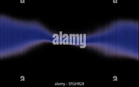 Questa immagine presenta un motivo a onde astratte reso in sfumature di blu e viola su uno sfondo nero intenso. Il design presenta una sfumatura e Foto Stock