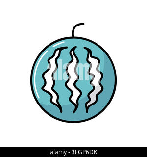 Icona di cocomero isolato. Cartello agricoltura. Simbolo grafico per la progettazione del sito Web, il logo, l'app, l'interfaccia utente. Illustrazione vettoriale, EPS10. Illustrazione Vettoriale
