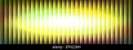 Uno sfondo astratto con strisce verticali e una forma ovale gialla luminosa e brillante al centro, che crea un effetto di luce dinamico. Illustrazione Vettoriale