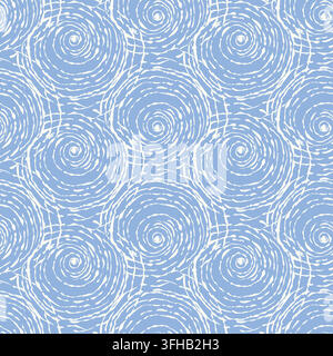 Modello astratto circolare blu chiaro senza cuciture Illustrazione Vettoriale
