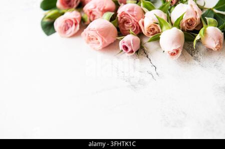 Le rose rosa telaio Foto Stock