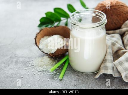 Latte di cocco fresco Foto Stock