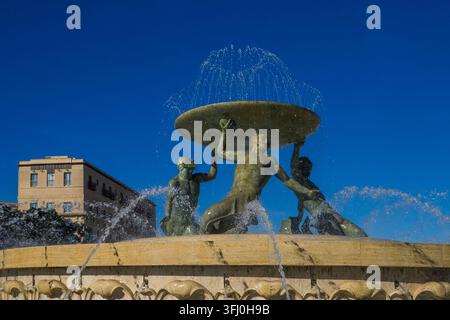Malta - la Valletta, Fontana del Tritone Foto Stock