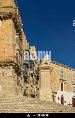 Malta - Valletta, Leone di De Vilhena Foto Stock