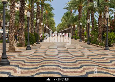 Promenade dell'explanada di Spagna ad Alicante Foto Stock