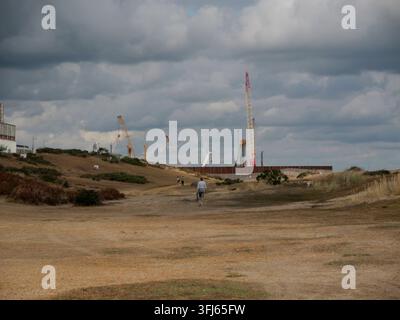 Centrale nucleare di Sizewell C, Lavori di costruzione, agosto 2026, Suffolk, Inghilterra, Regno Unito Foto Stock