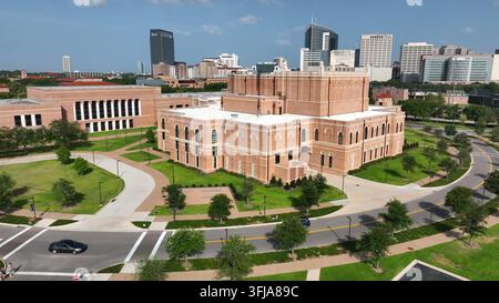 Rice University e Texas Medical Center sulla skyline. Vista aerea a Houston, Texas. Scuola di ricerca privata e sistema ospedaliero universitario. Foto Stock