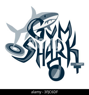 Illustrazione vettoriale stock della palestra Shark Illustrazione Vettoriale