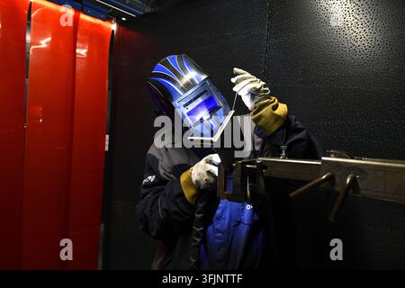 Cherbourg-en-Cotentin (Normandia, nord-ovest della Francia): un istituto di istruzione superiore specializzato nella formazione alla saldatura (Hefaïs) istituito da EDF, CM Foto Stock