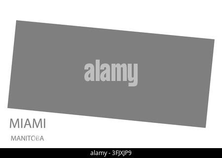 Mappa vettoriale piatta moderna di Miami, Manitoba, Canada. Silhouette dettagliata del confine del luogo designato in grigio su sfondo bianco. Illustrazione Vettoriale