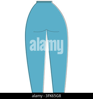 Illustrazione vettoriale semplice di pantaloni blu in design piatto Illustrazione Vettoriale