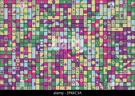 Sfondo astratto con motivo a mosaico geometrico in pastello morbido Illustrazione Vettoriale