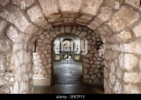 Il Museo della Cripta, All Hallows by the Tower, Londra Foto Stock