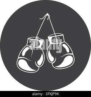 guanti da boxe per appendere elementi illustrativi vettoriali modello di design web Illustrazione Vettoriale