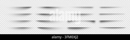 Scatola con fondo a goccia con bordo ombra di carta e vettore pennello a linea. Pacchetto quadrato isolato con effetto png pack e oggetto ovale web. Sovrapposizione trasparente d Illustrazione Vettoriale