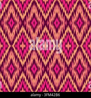 Motivo a diamanti magenta brillante senza cuciture disegnato a mano per stampa di carta da parati tessile alla moda carina Foto Stock