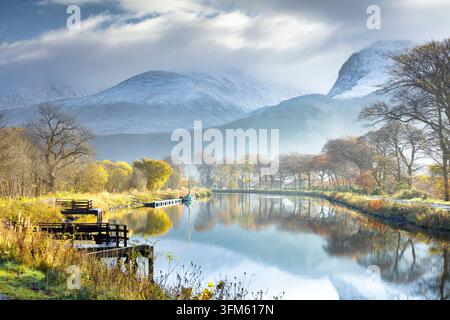 Il Canale Caledonio a Corpach, vicino a Fort William, Loch Linne, Scozia Foto Stock