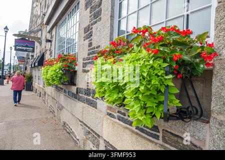 Halifax Nuova Scozia Canada,Patagonia Halifax,negozio Patagonia,negozio di abbigliamento outdoor,negozio al dettaglio,quartiere commerciale,edificio storico in pietra,pietra a Foto Stock