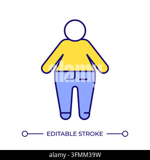 Icona a linea colorata di cambiamento di identità corpo positivo Illustrazione Vettoriale