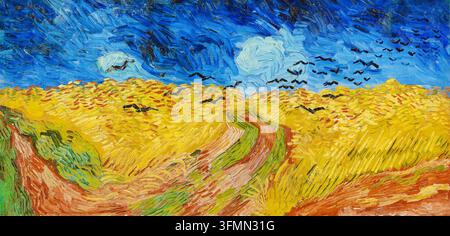 Campo di grano con corvi Van Gogh Foto Stock
