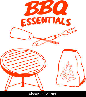 Poster BBQ Essentials Illustrazione Vettoriale