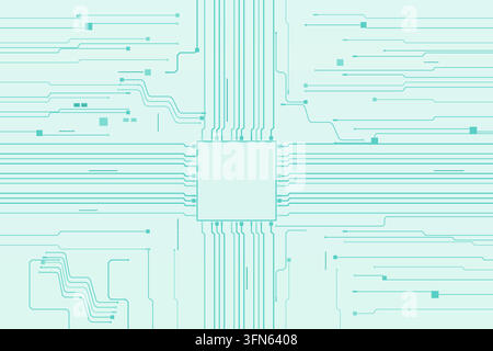 Illustrazione decorativa di circuiti tecnici per banner Web, layout creativi e branding visivo moderno. Illustrazione Vettoriale