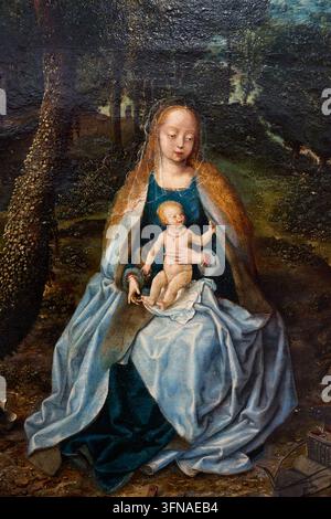 Riposo durante la Fuga in Egitto, c. 1560, Anonimo (attivo ad Anversa c. 1560), Museo Groeninge, Bruges, Belgio Foto Stock
