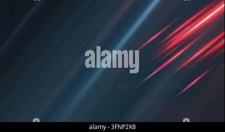 Astratto ad alto contrasto con sfocatura del movimento e vivaci strisce rosse e blu. Foto Stock