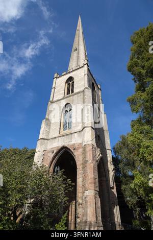 Spirale di St Andrews, nota anche come Aghi del Guantiere, resti della Chiesa di St Andrews, Worcester Worcestershire Regno Unito Foto Stock