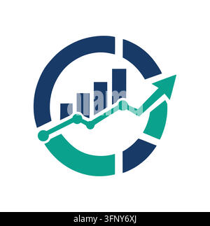 Grafico di analisi finanziaria professionale Freccia Logo di crescita aziendale Illustrazione Vettoriale