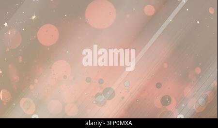 Composizione astratta minimalista con luci bokeh rosa e bianche sfocate. Foto Stock